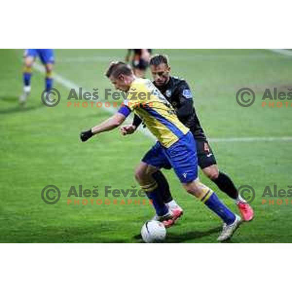 Dare Vrsic and David Brekalo in action during Prva Liga Telekom Slovenije 2020-2021 football match between Koper and Bravo at Bonifika, Koper on November 24, 2020
