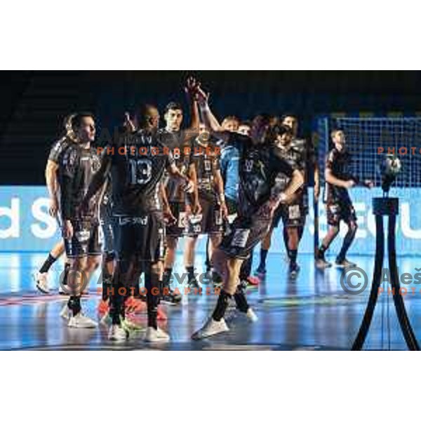 in action during EHF Champions League handball match between Celje Pivovarna Lasko and Nantes in Zlatorog Arena in Celje, Slovenia on November 25, 2020
