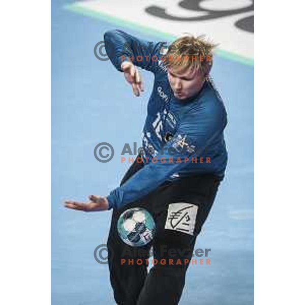 Emil Nielsen in action during EHF Champions League handball match between Celje Pivovarna Lasko and Nantes in Zlatorog Arena in Celje, Slovenia on November 25, 2020