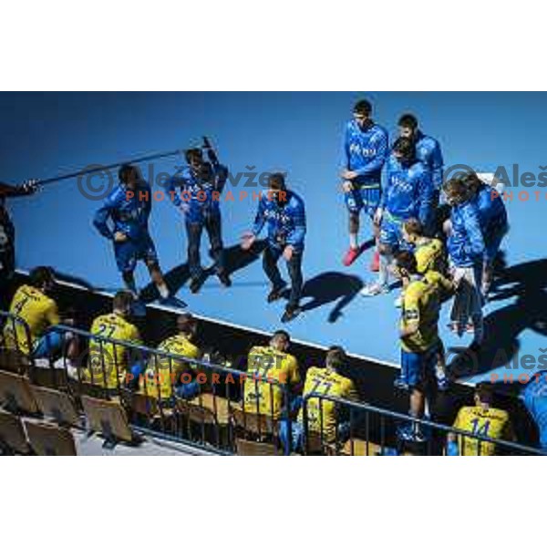 Tomaz Ocvirk during EHF Champions League handball match between Celje Pivovarna Lasko and Nantes in Zlatorog Arena in Celje, Slovenia on November 25, 2020
