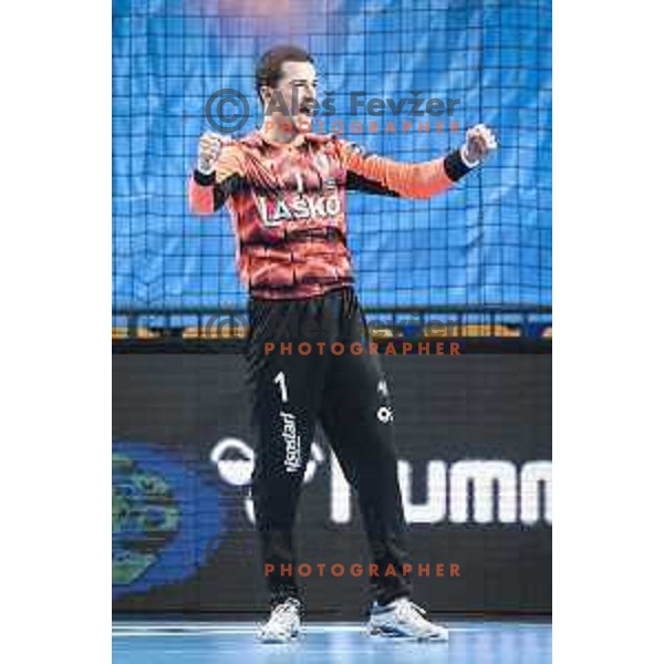 Filip Ivic celebrating during EHF Champions League handball match between Celje Pivovarna Lasko and Nantes in Zlatorog Arena in Celje, Slovenia on November 25, 2020