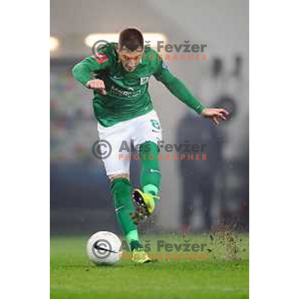 Mario Kvesic in action during Prva Liga Telekom Slovenije 2002-2021 football match between Olimpija and Aluminij in SRC Stozice, Ljubljana, Slovenia on November 26, 2020