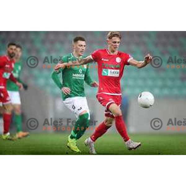  in action during Prva Liga Telekom Slovenije 2002-2021 football match between Olimpija and Aluminij in SRC Stozice, Ljubljana, Slovenia on November 26, 2020