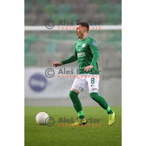 Mario Kvesic in action during Prva Liga Telekom Slovenije 2002-2021 football match between Olimpija and Aluminij in SRC Stozice, Ljubljana, Slovenia on November 26, 2020