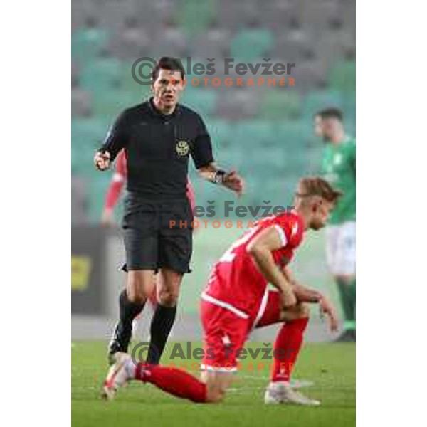 Referee Roberto Ponis during Prva Liga Telekom Slovenije 2002-2021 football match between Olimpija and Aluminij in SRC Stozice, Ljubljana, Slovenia on November 26, 2020