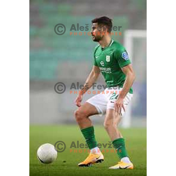 Marko Perkovic in action during Prva Liga Telekom Slovenije 2002-2021 football match between Olimpija and Aluminij in SRC Stozice, Ljubljana, Slovenia on November 26, 2020