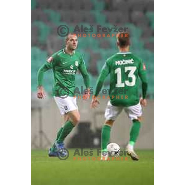 Goran Milovic in action during Prva Liga Telekom Slovenije 2002-2021 football match between Olimpija and Aluminij in SRC Stozice, Ljubljana, Slovenia on November 26, 2020