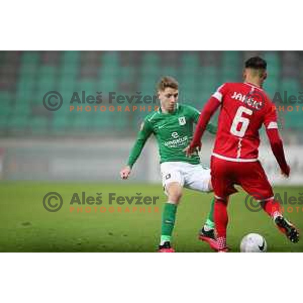 Michael Pavlovic in action during Prva Liga Telekom Slovenije 2002-2021 football match between Olimpija and Aluminij in SRC Stozice, Ljubljana, Slovenia on November 26, 2020