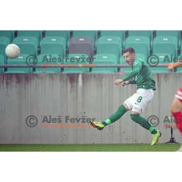 Mario Kvesic in action during Prva Liga Telekom Slovenije 2002-2021 football match between Olimpija and Aluminij in SRC Stozice, Ljubljana, Slovenia on November 26, 2020