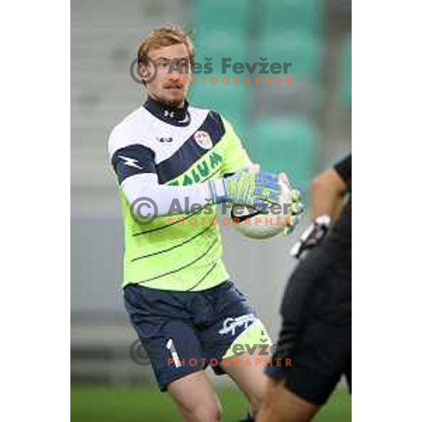 Luka Janzekovic in action during Prva Liga Telekom Slovenije 2002-2021 football match between Olimpija and Aluminij in SRC Stozice, Ljubljana, Slovenia on November 26, 2020