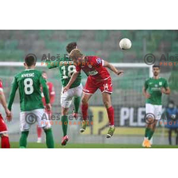 in action during Prva Liga Telekom Slovenije 2002-2021 football match between Olimpija and Aluminij in SRC Stozice, Ljubljana, Slovenia on November 26, 2020