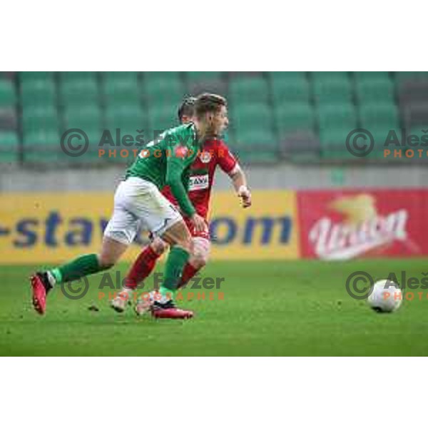 Michael Pavlovic in action during Prva Liga Telekom Slovenije 2002-2021 football match between Olimpija and Aluminij in SRC Stozice, Ljubljana, Slovenia on November 26, 2020