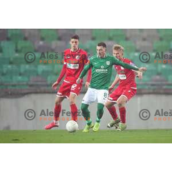 Mario Kvesic in action during Prva Liga Telekom Slovenije 2002-2021 football match between Olimpija and Aluminij in SRC Stozice, Ljubljana, Slovenia on November 26, 2020