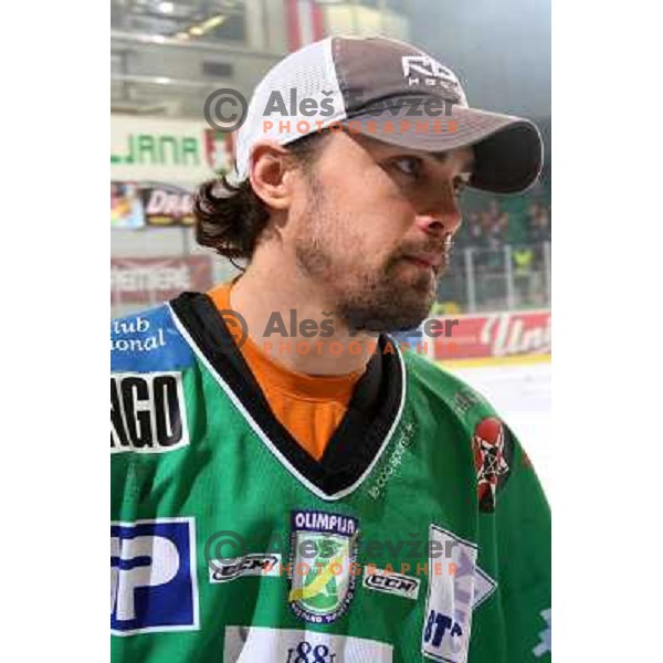 Injured Alex Westlund after sixth game of the Final of EBEL league between ZM Olimpija and Red Bulls Salzburg, played in Ljubljana 25.3.2008. Red Bulls Salzburg won the game 3:2 and series 4:2 and became Champions of EBEL league. Photo by Ales Fevzer 