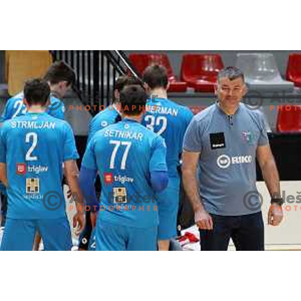 Gregor Cvijic, head coach of Riko Ribnica during 1.NLB league handball match between MRK Ljubljana and Riko Ribnica in Kodeljevo Hall, Ljubljana, Slovenia on November 28, 2020