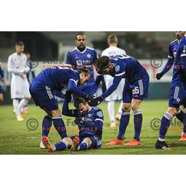 Spiro Pericic and Jan Repas in action during Prva liga Telekom Slovenije football match between Maribor and Tabor in Ljudski vrt, Maribor, Slovenia on November 28, 2020