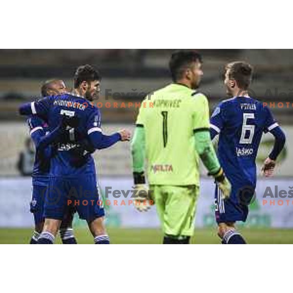 Rok Kronaveter celebrating during Prva liga Telekom Slovenije football match between Maribor and Tabor in Ljudski vrt, Maribor, Slovenia on November 28, 2020