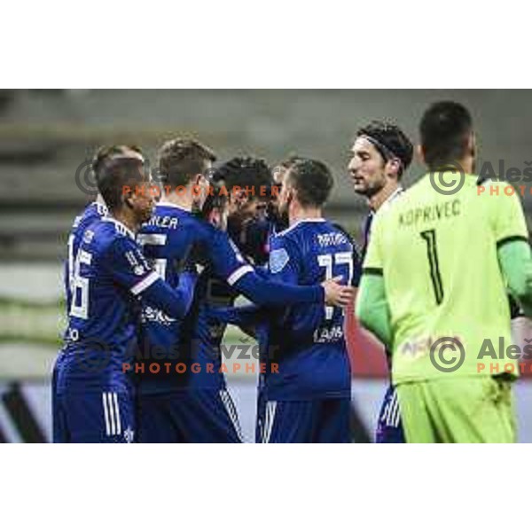 Filipe Santos, Rok Kronaveter celebrating during Prva liga Telekom Slovenije football match between Maribor and Tabor in Ljudski vrt, Maribor, Slovenia on November 28, 2020