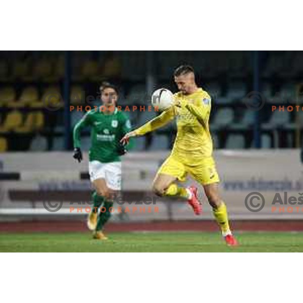 Dario Kolobaric in action during Prva Liga Telekom Slovenije 2020-2021 football match between Domzale and Olimpija in Domzale, Slovenia on November 29, 2020