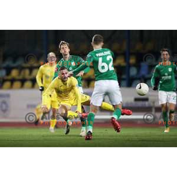 Dario Kolobaric in action during Prva Liga Telekom Slovenije 2020-2021 football match between Domzale and Olimpija in Domzale, Slovenia on November 29, 2020