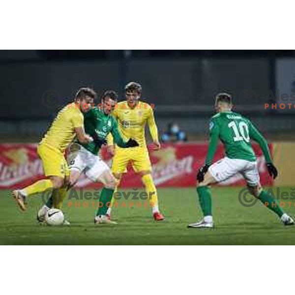 in action during Prva Liga Telekom Slovenije 2020-2021 football match between Domzale and Olimpija in Domzale, Slovenia on November 29, 2020