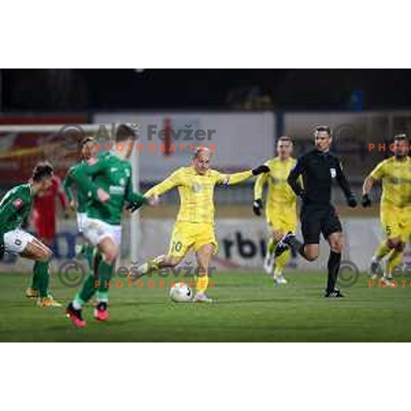 Senijad Ibricic in action during Prva Liga Telekom Slovenije 2020-2021 football match between Domzale and Olimpija in Domzale, Slovenia on November 29, 2020