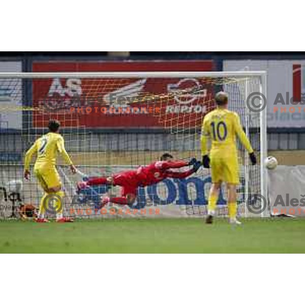 in action during Prva Liga Telekom Slovenije 2020-2021 football match between Domzale and Olimpija in Domzale, Slovenia on November 29, 2020