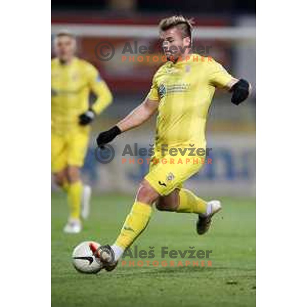 Janez Pisek in action during Prva Liga Telekom Slovenije 2020-2021 football match between Domzale and Olimpija in Domzale, Slovenia on November 29, 2020