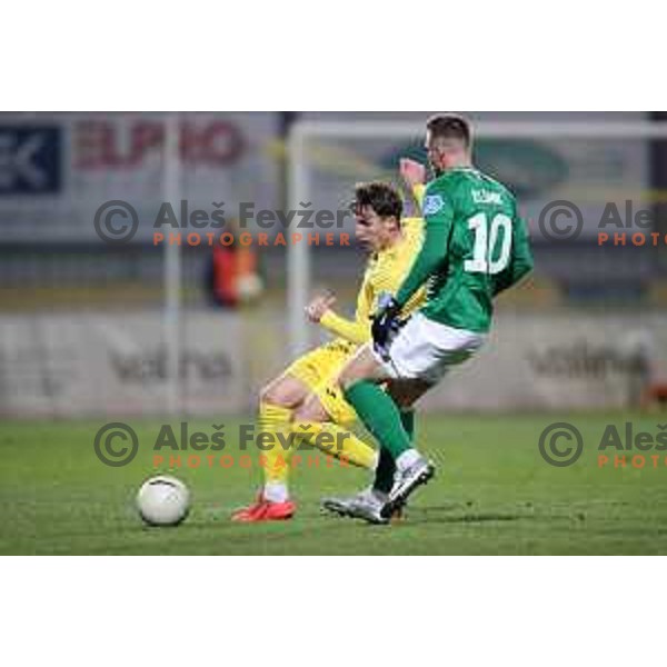 Zinic in action during Prva Liga Telekom Slovenije 2020-2021 football match between Domzale and Olimpija in Domzale, Slovenia on November 29, 2020