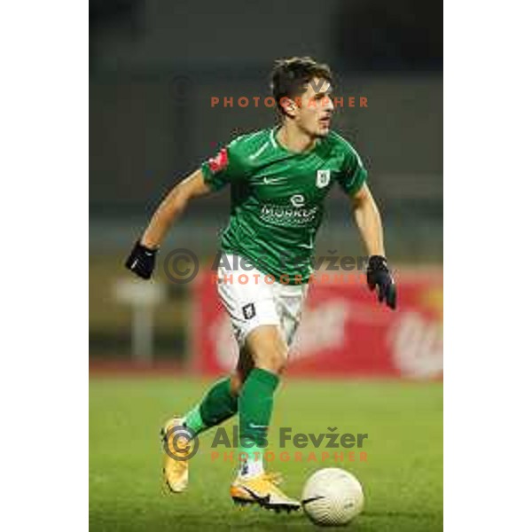 Radivoj Bosic in action during Prva Liga Telekom Slovenije 2020-2021 football match between Domzale and Olimpija in Domzale, Slovenia on November 29, 2020