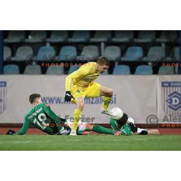 Gaber Dobrovljc in action during Prva Liga Telekom Slovenije 2020-2021 football match between Domzale and Olimpija in Domzale, Slovenia on November 29, 2020