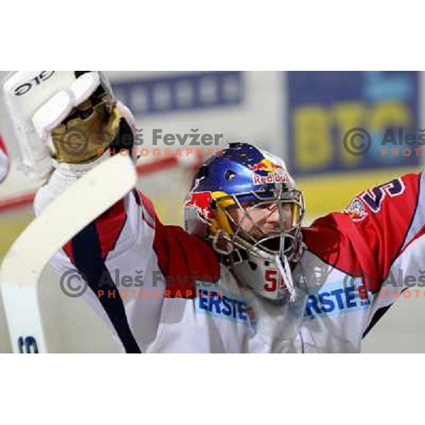Divis celebrates victory in sixth game of the Final of EBEL league between ZM Olimpija and Red Bulls Salzburg, played in Ljubljana 25.3.2008. Red Bulls Salzburg won the game 3:2 and series 4:2 and became Champions of EBEL league. Photo by Ales Fevzer 