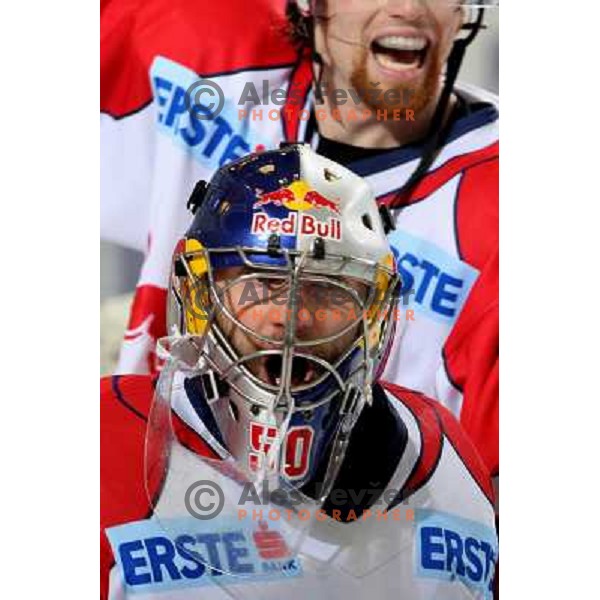 Divis celebrates victory in sixth game of the Final of EBEL league between ZM Olimpija and Red Bulls Salzburg, played in Ljubljana 25.3.2008. Red Bulls Salzburg won the game 3:2 and series 4:2 and became Champions of EBEL league. Photo by Ales Fevzer 