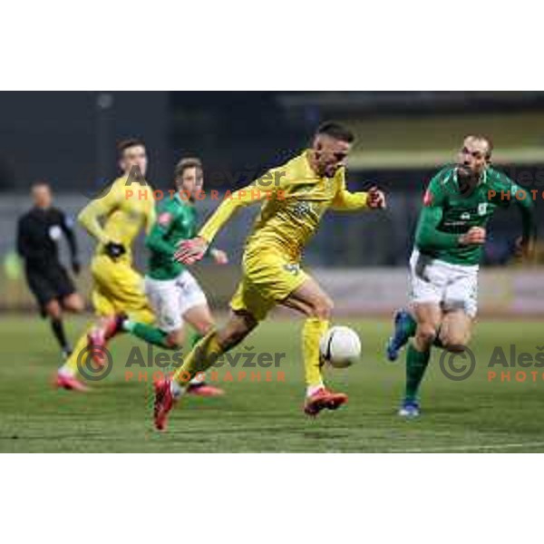 Dario Kolobaric in action during Prva Liga Telekom Slovenije 2020-2021 football match between Domzale and Olimpija in Domzale on November 29, 2020