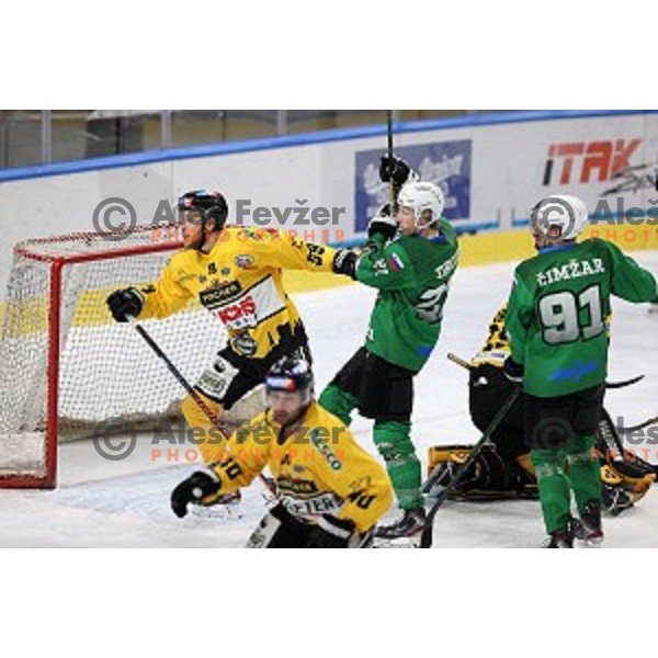 Jan Drozg of SZ Olimpija in action during Alps League ice-hockey match between SZ Olimpija and Pustertal in Ljubljana, Slovenia on December 1, 2020