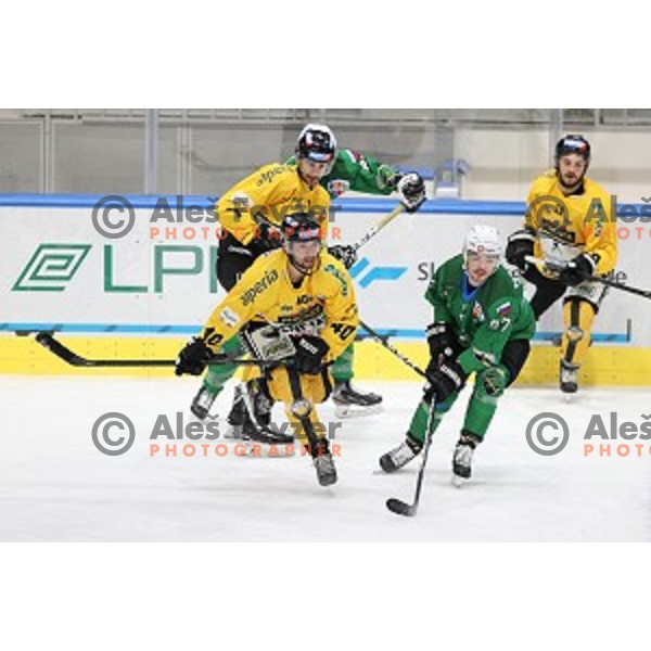 Luka Ulamec of SZ Olimpija in action during Alps League ice-hockey match between SZ Olimpija and Pustertal in Ljubljana, Slovenia on December 1, 2020