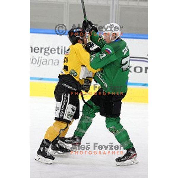 Jan Drozg of SZ Olimpija in action during Alps League ice-hockey match between SZ Olimpija and Pustertal in Ljubljana, Slovenia on December 1, 2020