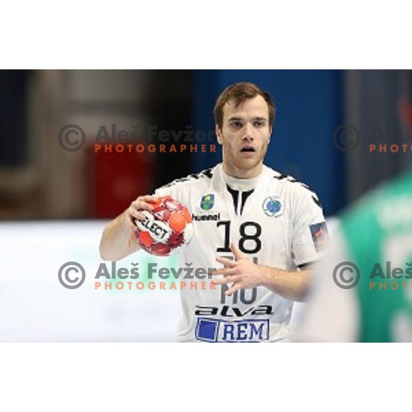 Marko Kotar of Trimo Trebnje in action during EHF European League Men 2020/21 handball match between Trimo Trebnje and Eurofarm Pelister in Ljubljana, Slovenia on December 1, 2020