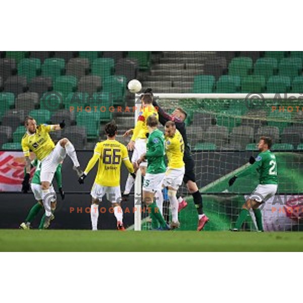 Aleks Pihler and Ziga Frelih in action during Prva Liga Telekom Slovenije 2020-2021 football match between Olimpija and Maribor in SRC Stozice, Ljubljana, Slovenia on December 3, 2020