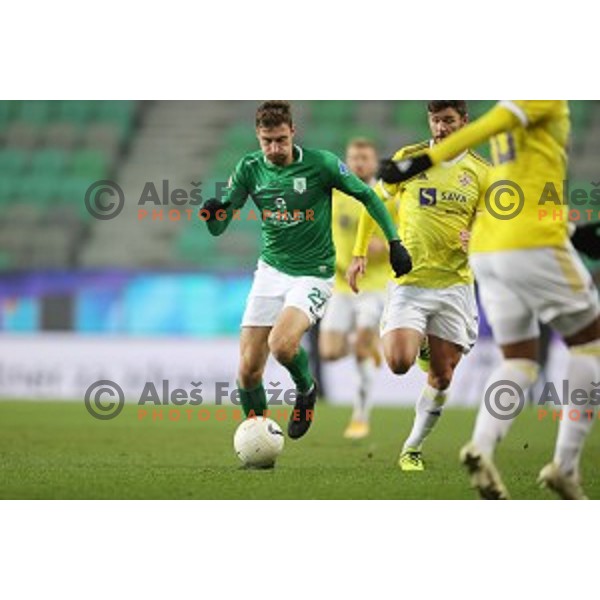 Luka Marin in action during Prva Liga Telekom Slovenije 2020-2021 football match between Olimpija and Maribor in SRC Stozice, Ljubljana, Slovenia on December 3, 2020