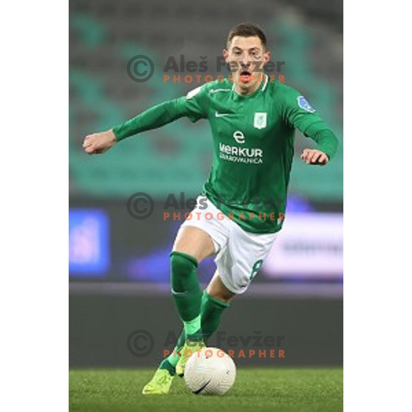 Mario Kvesic in action during Prva Liga Telekom Slovenije 2020-2021 football match between Olimpija and Maribor in SRC Stozice, Ljubljana, Slovenia on December 3, 2020