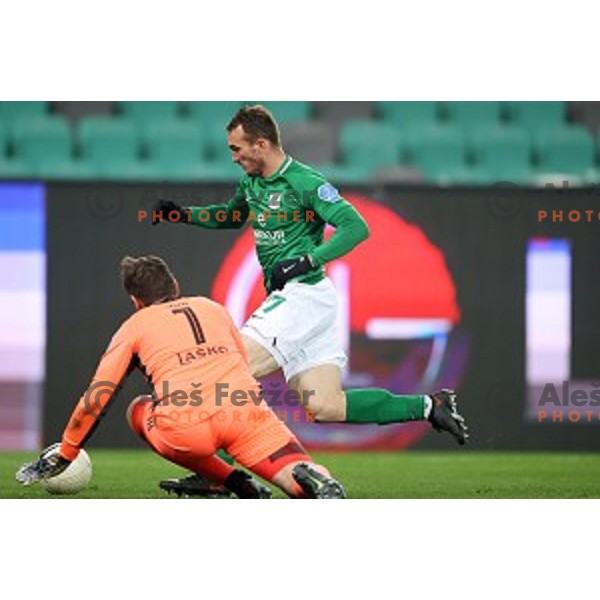Djordje Ivanovic in action during Prva Liga Telekom Slovenije 2020-2021 football match between Olimpija and Maribor in SRC Stozice, Ljubljana, Slovenia on December 3, 2020
