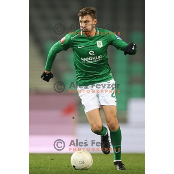 in action during Prva Liga Telekom Slovenije 2020-2021 football match between Olimpija and Maribor in SRC Stozice, Ljubljana, Slovenia on December 3, 2020