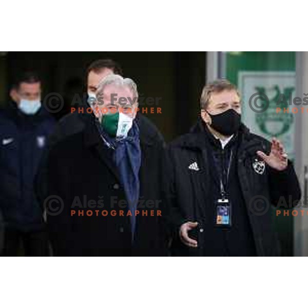 Milan Mandaric and Bojan Ban during Prva Liga Telekom Slovenije 2020-2021 football match between Olimpija and Maribor in SRC Stozice, Ljubljana, Slovenia on December 3, 2020