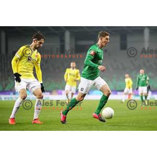 Andres Vombergar in action during Prva Liga Telekom Slovenije 2020-2021 football match between Olimpija and Maribor in SRC Stozice, Ljubljana, Slovenia on December 3, 2020