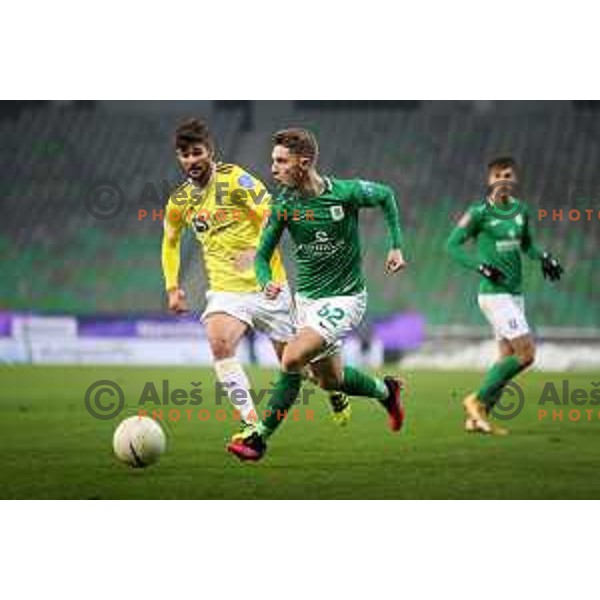 Michael Pavlovic in action during Prva Liga Telekom Slovenije 2020-2021 football match between Olimpija and Maribor in SRC Stozice, Ljubljana, Slovenia on December 3, 2020