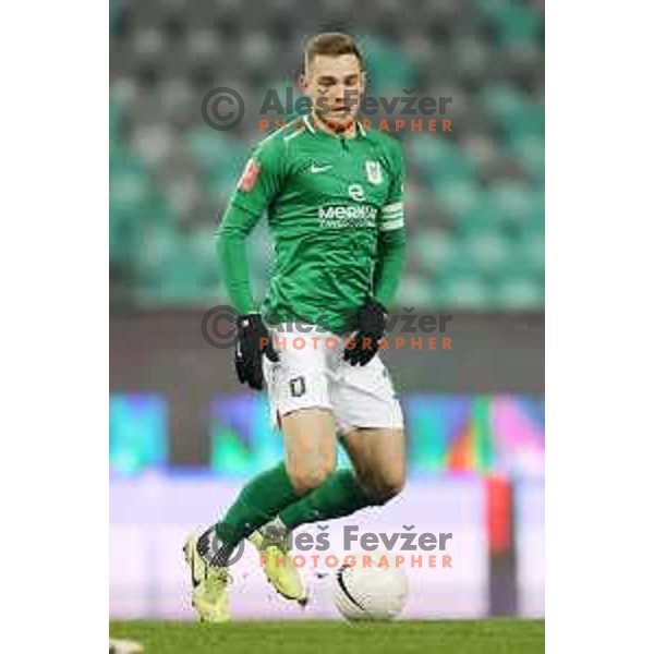 Timi Max Elsnik in action during Prva Liga Telekom Slovenije 2020-2021 football match between Olimpija and Maribor in SRC Stozice, Ljubljana, Slovenia on December 3, 2020