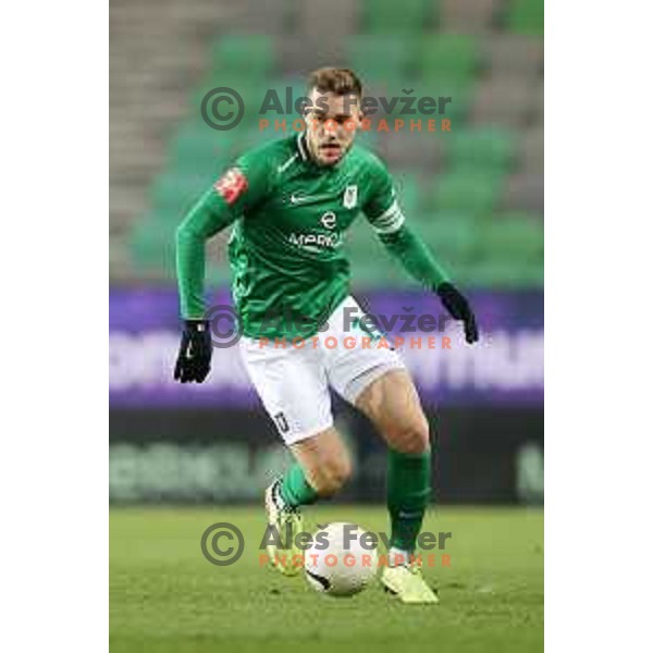 Timi Max Elsnik in action during Prva Liga Telekom Slovenije 2020-2021 football match between Olimpija and Maribor in SRC Stozice, Ljubljana, Slovenia on December 3, 2020