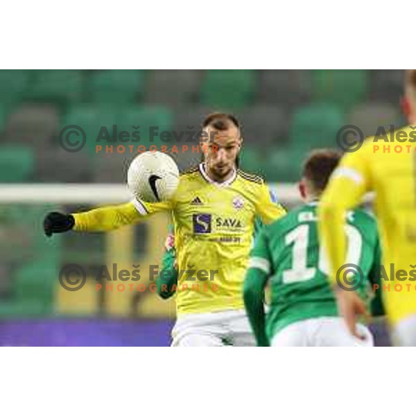 Jasmin Mesanovic in action during Prva Liga Telekom Slovenije 2020-2021 football match between Olimpija and Maribor in SRC Stozice, Ljubljana, Slovenia on December 3, 2020
