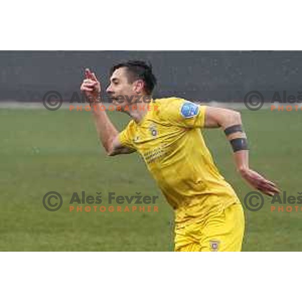 Gregor Sikosek celebrates goal during Prva Liga Telekom Slovenije 2020-2021 football match between Domzale and Koper in Domzale on December 5, 2020